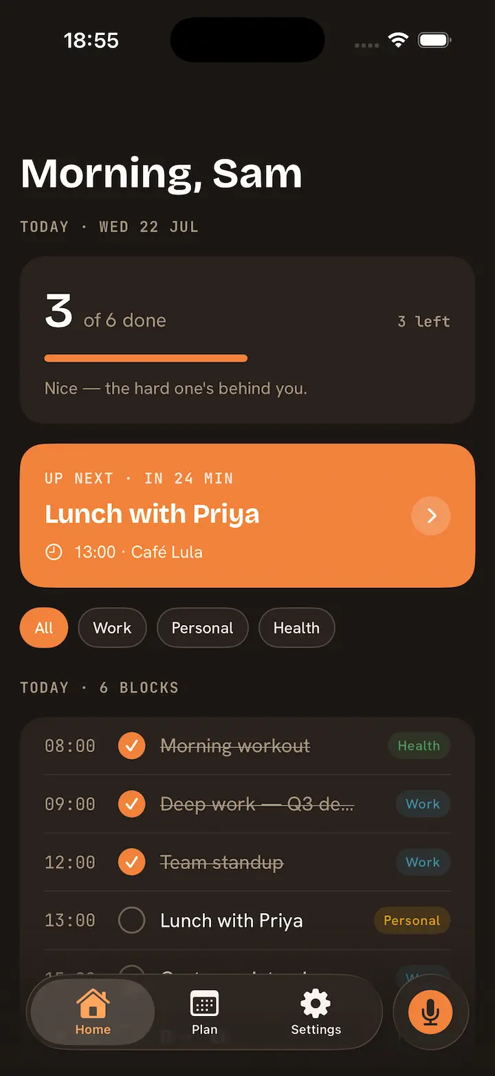 LifeForge home screen